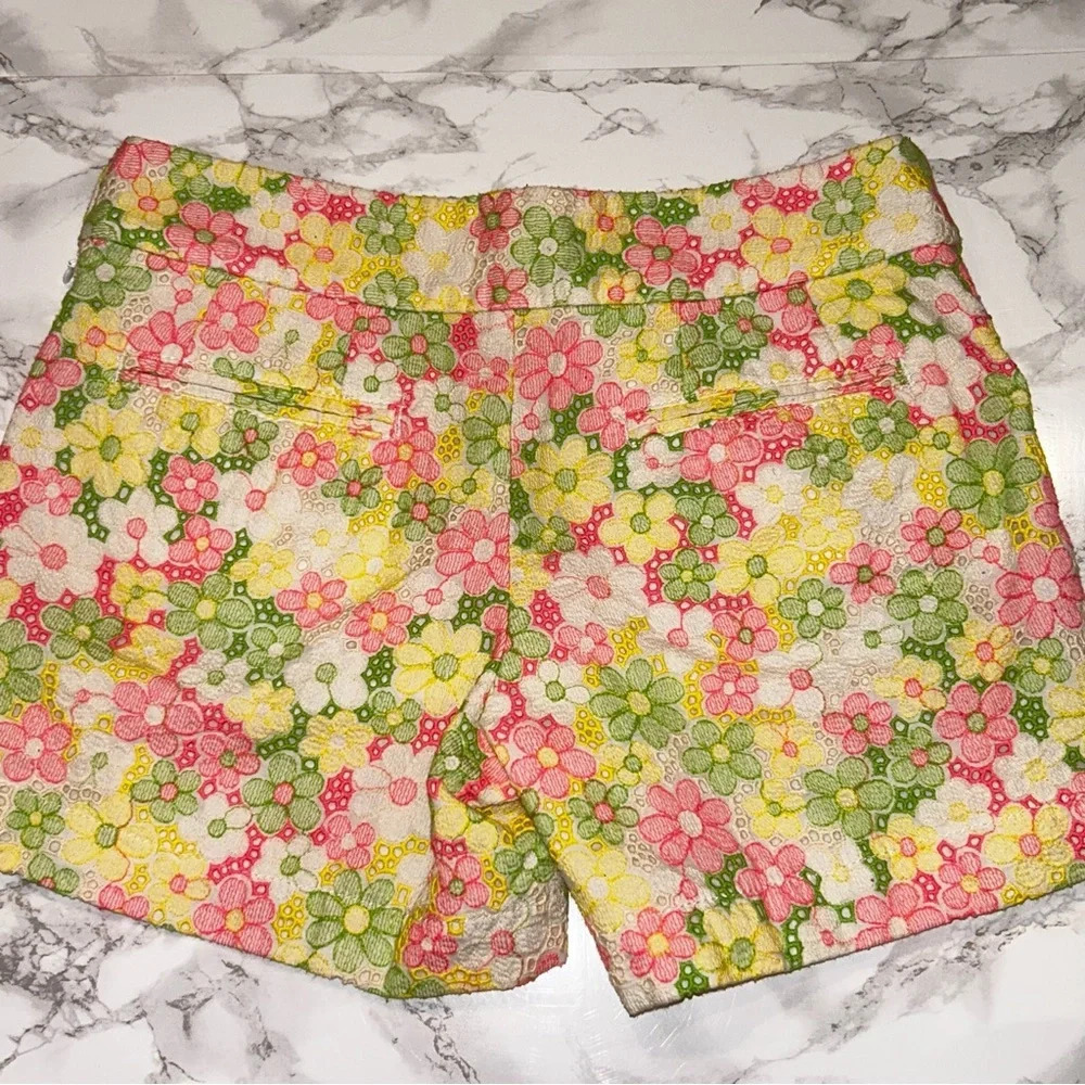 Lilly Pulitzer Sloane Sunbonnet Floral Eyelet Lace Shorts Size 0 - Picture 5 of 9